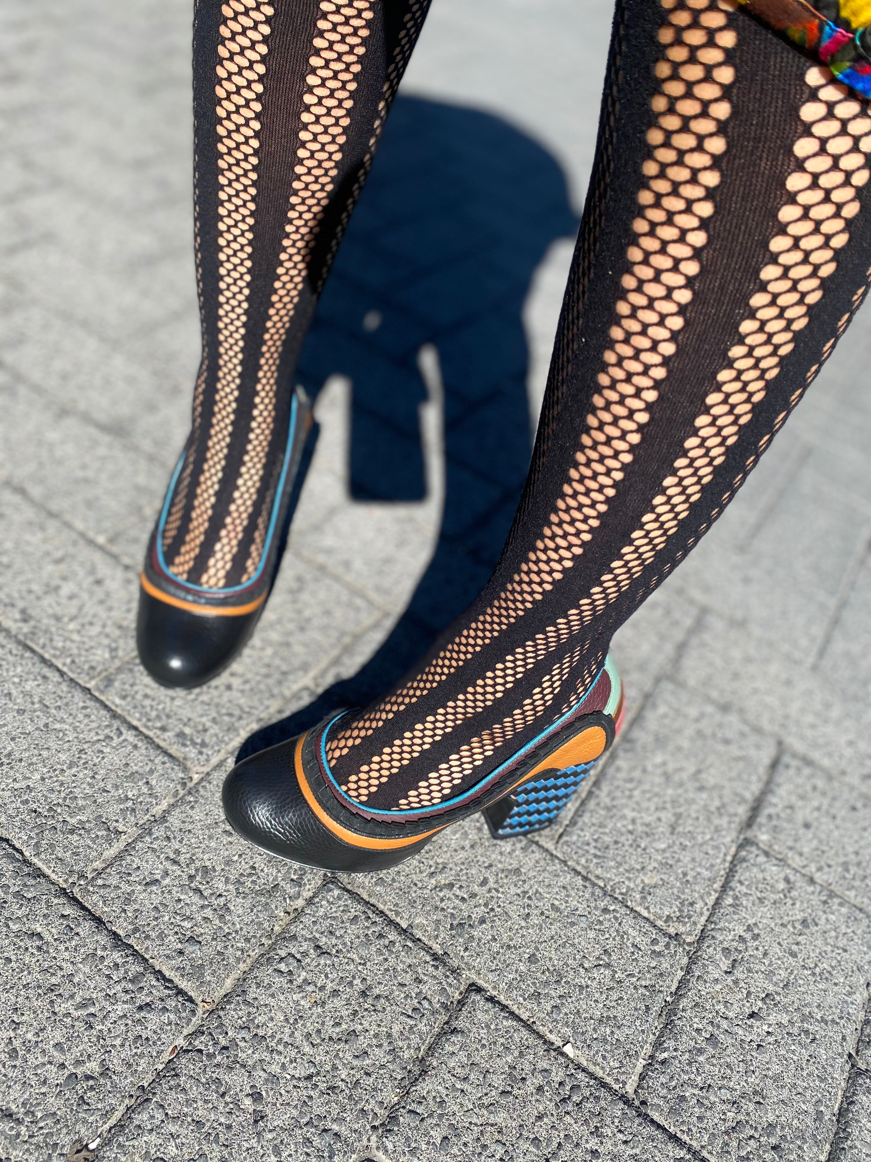 Black with multi colored details