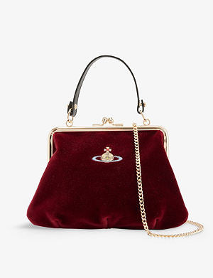 Vivienne Westwood Granny Frame purse Burgundy velvet