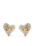 Tiny Diamante Heart Earrings platinum/gold