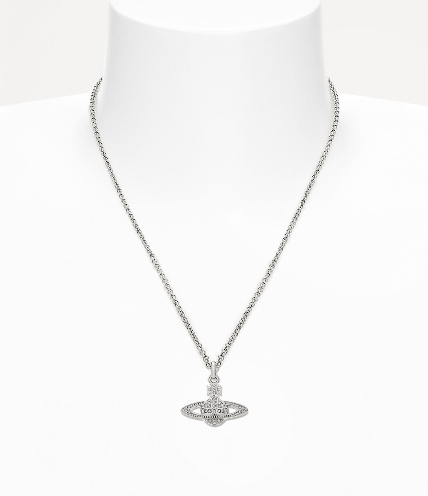 Mini bas relief pendant Platinum/crystal