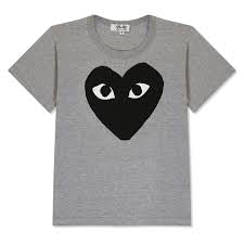 Play Comme des Garçons T-shirt Grey with black heart