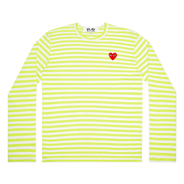 Play Comme des Garçons Light green stripe with red heart