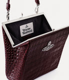 Queeny Square Frame Purse burgundy