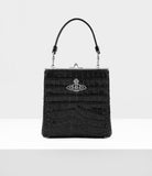 Queeny Square Frame Purse Black