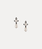 Cybille Earrings in ruthenium-creamrose