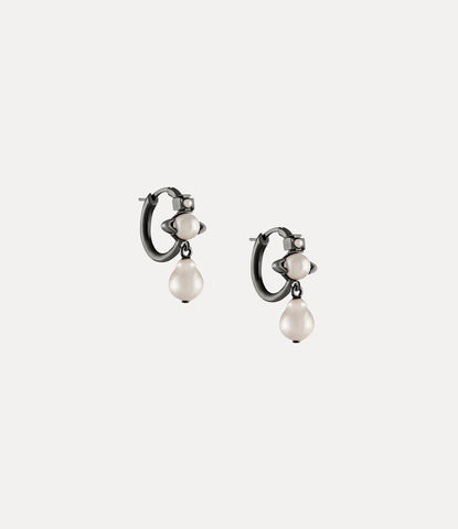 Cybille Earrings in ruthenium-creamrose