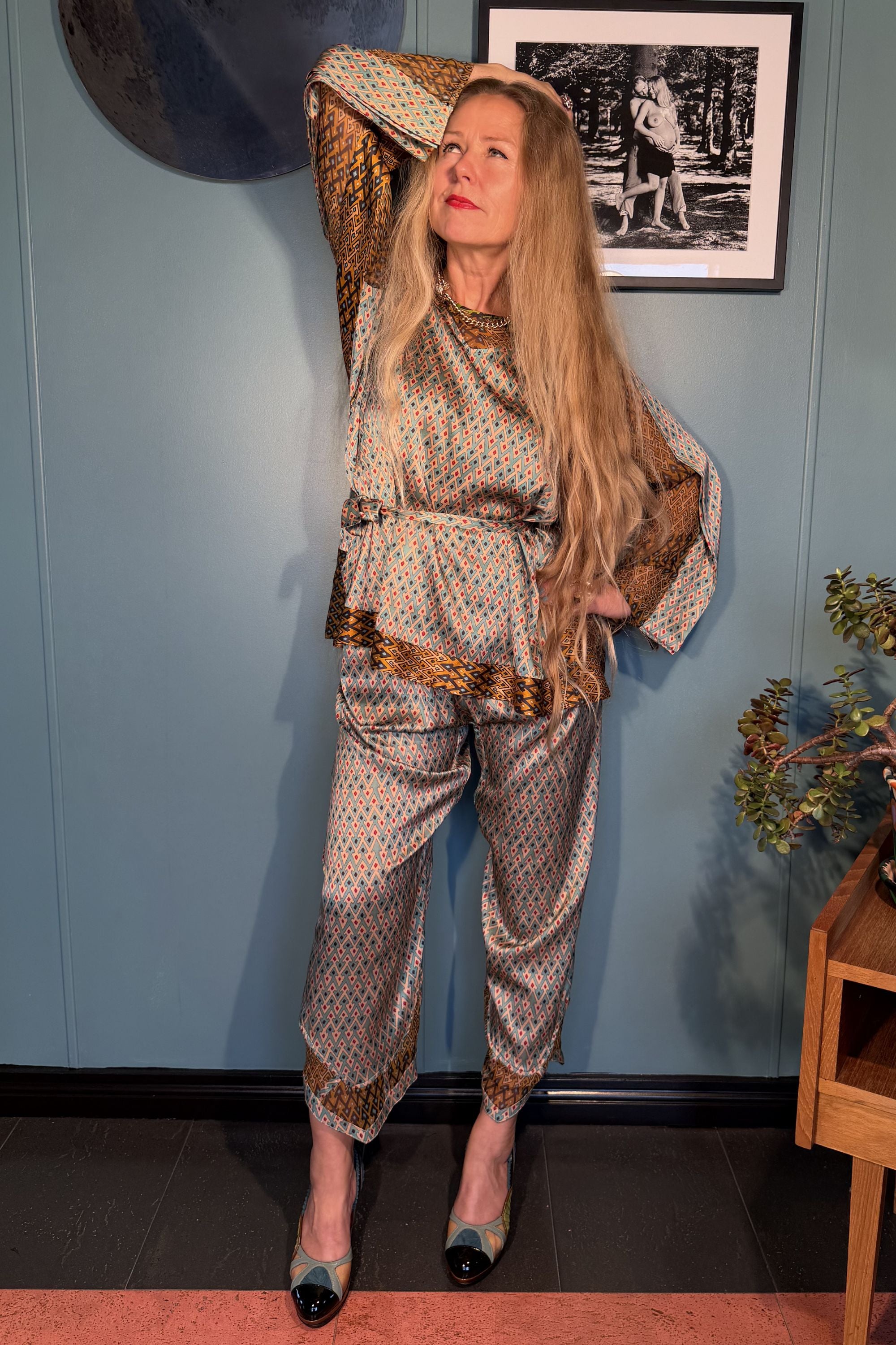 Josephine Silk Blouse – Sporrof Blue | Kron by Kronkron