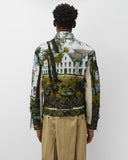 Back worn
Junya Watanabe Man House Jacket in multi with woven house image, back view