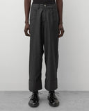 Front worn
Junya Watanabe Man Levi’s Pinstripe Trousers in grey with wide leg and cuffed hems, front view