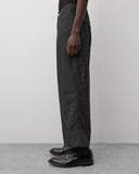Side worn
Junya Watanabe Man Levi’s Pinstripe Trousers in grey shown from the side with wide-leg silhouette