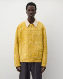 Front worn
Junya Watanabe Man Floral Pattern Jacket in yellow with contrast corduroy collar, front view
