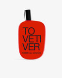 Comme des Garçons To Vetiver Eau de Parfum bottle in signature red design