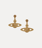 Mini bas relief drop earrings goldtone