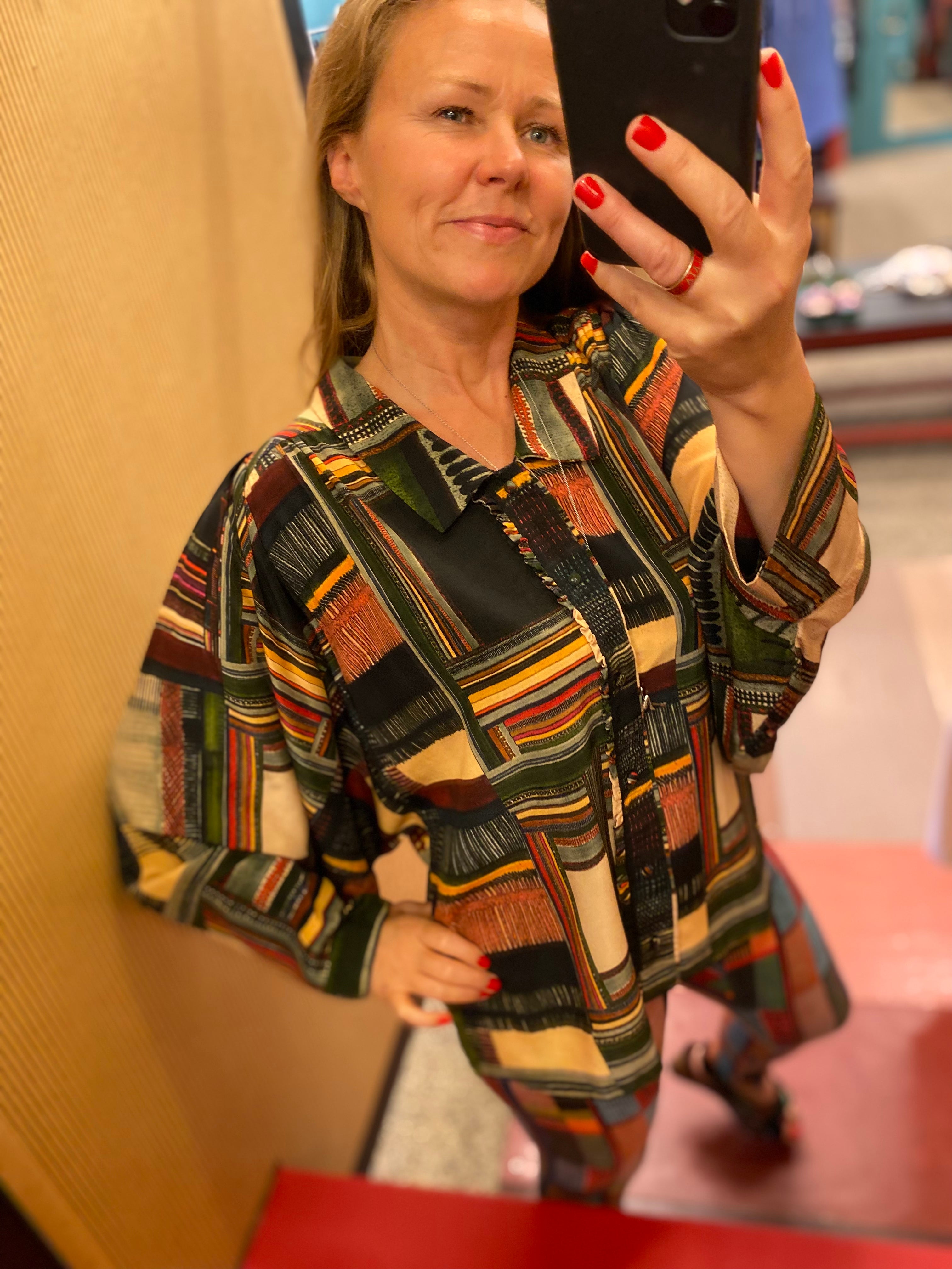 Blær silkblouse Tartan