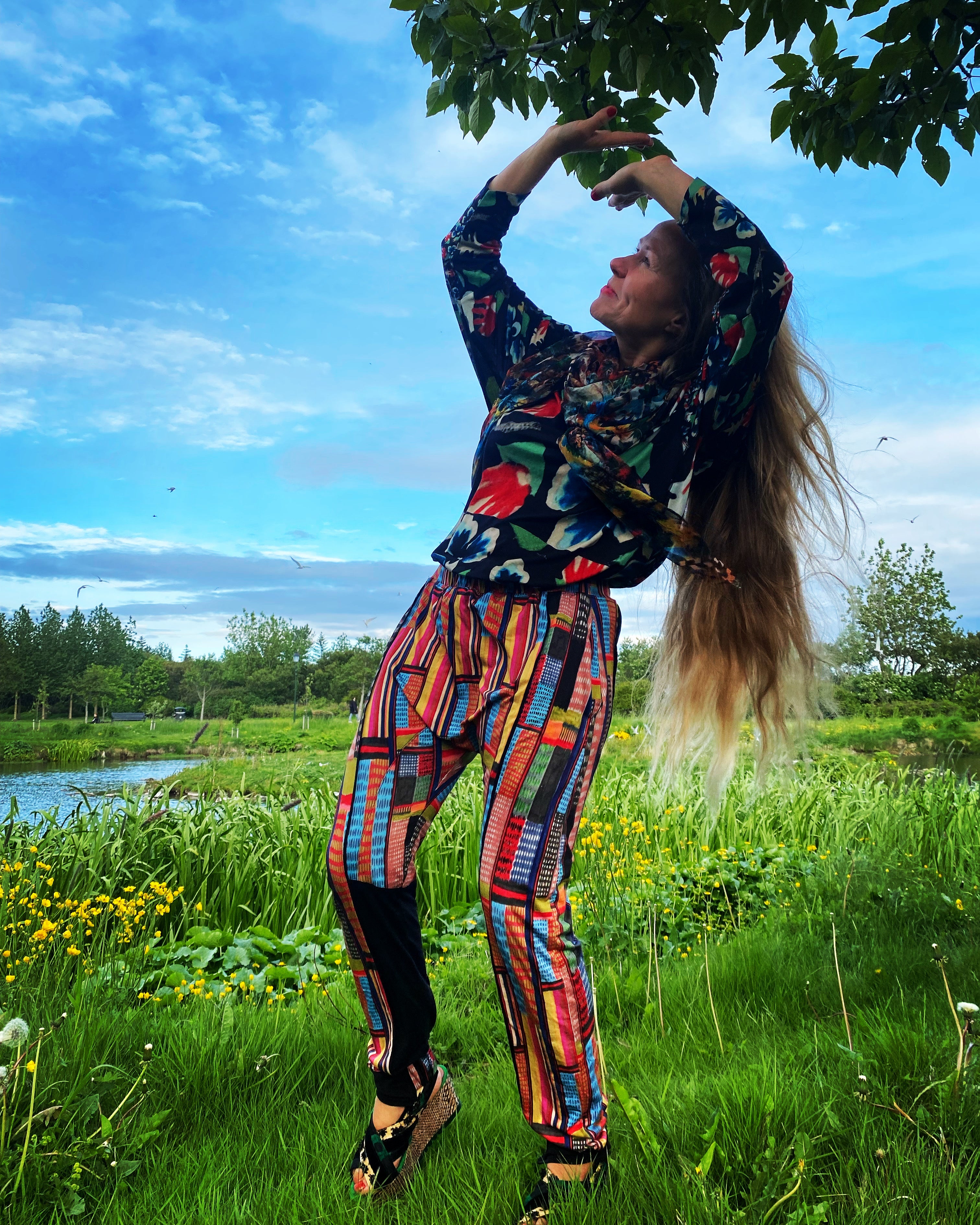 Amelia Pants Red Patch