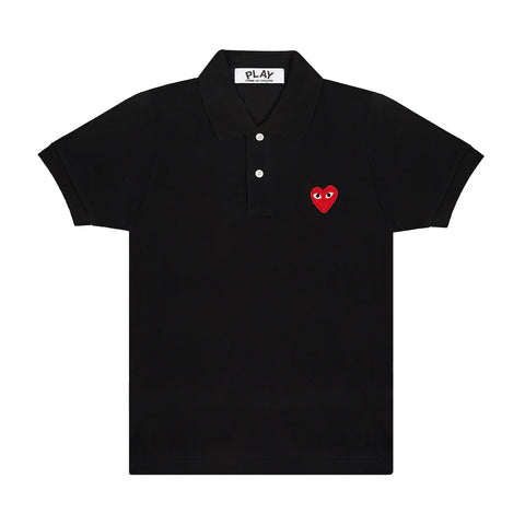 Play Comme des Garçons Polo Black with red heart