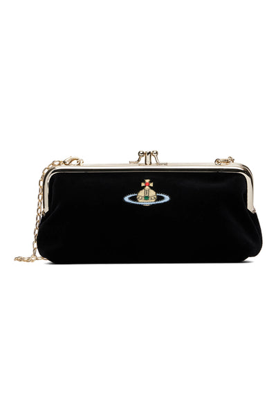 Vivienne Westwood Double Frame purse velvet black