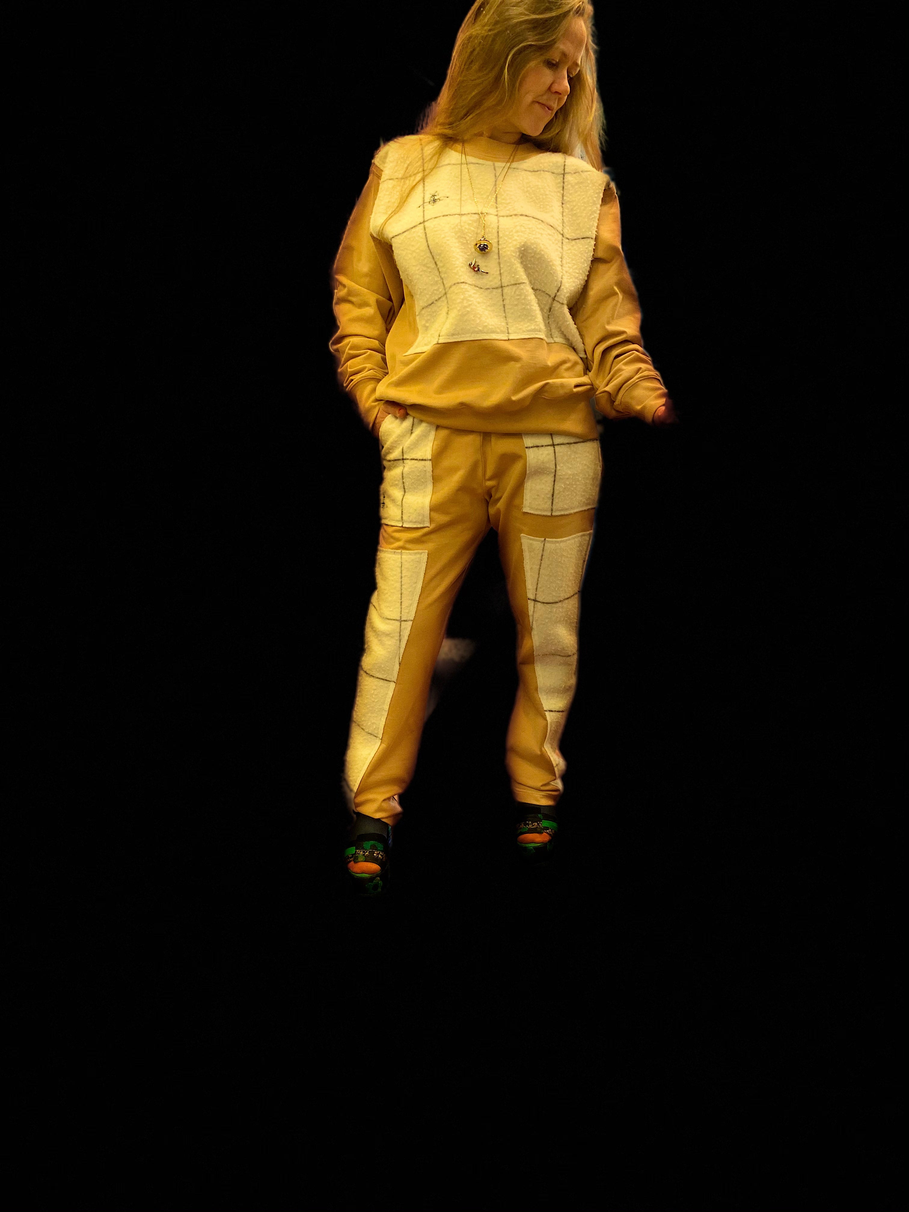 PATCHWORK SWEATPANTS Beige