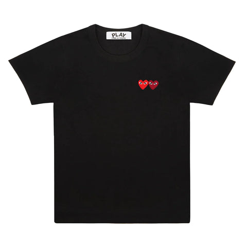 Play Comme des Garçons T-shirt Black with double heart