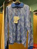 POLO all over orb piquet / Blue with stripe collar
