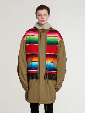 Junya Watanabe MAN Serape Coat (Khaki/Red)