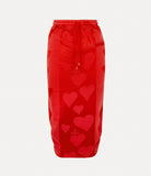 Pleat Skirt in Red Heart Stripe