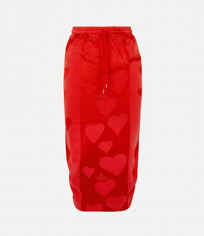 Pleat Skirt in Red Heart Stripe