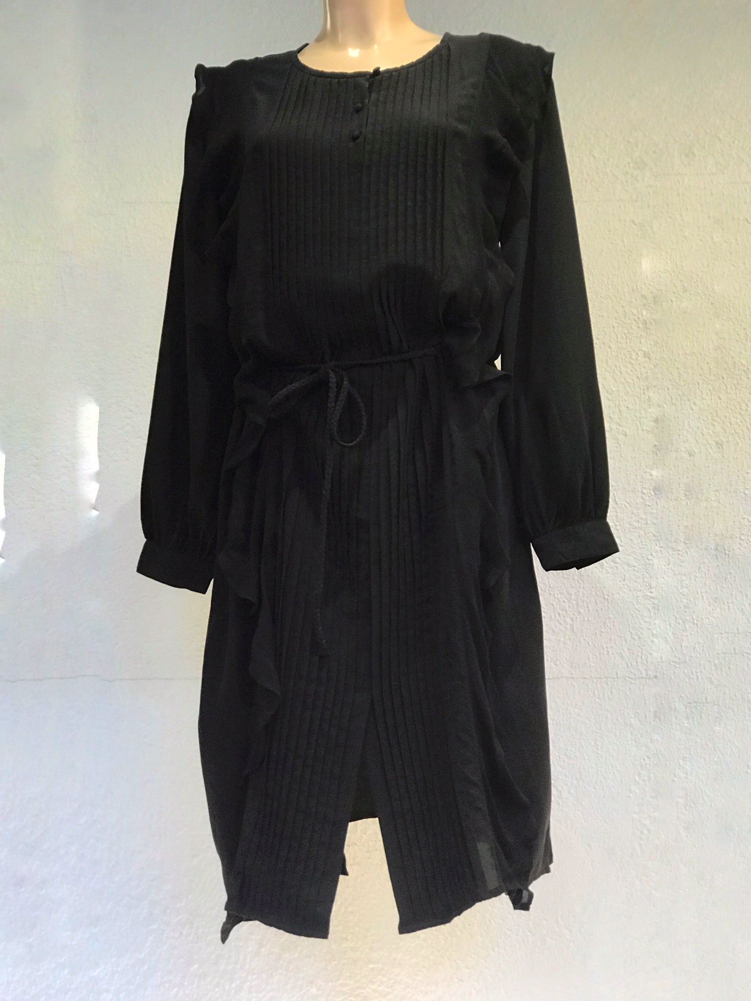 Pleated Ruffle dress - KR2 - black
