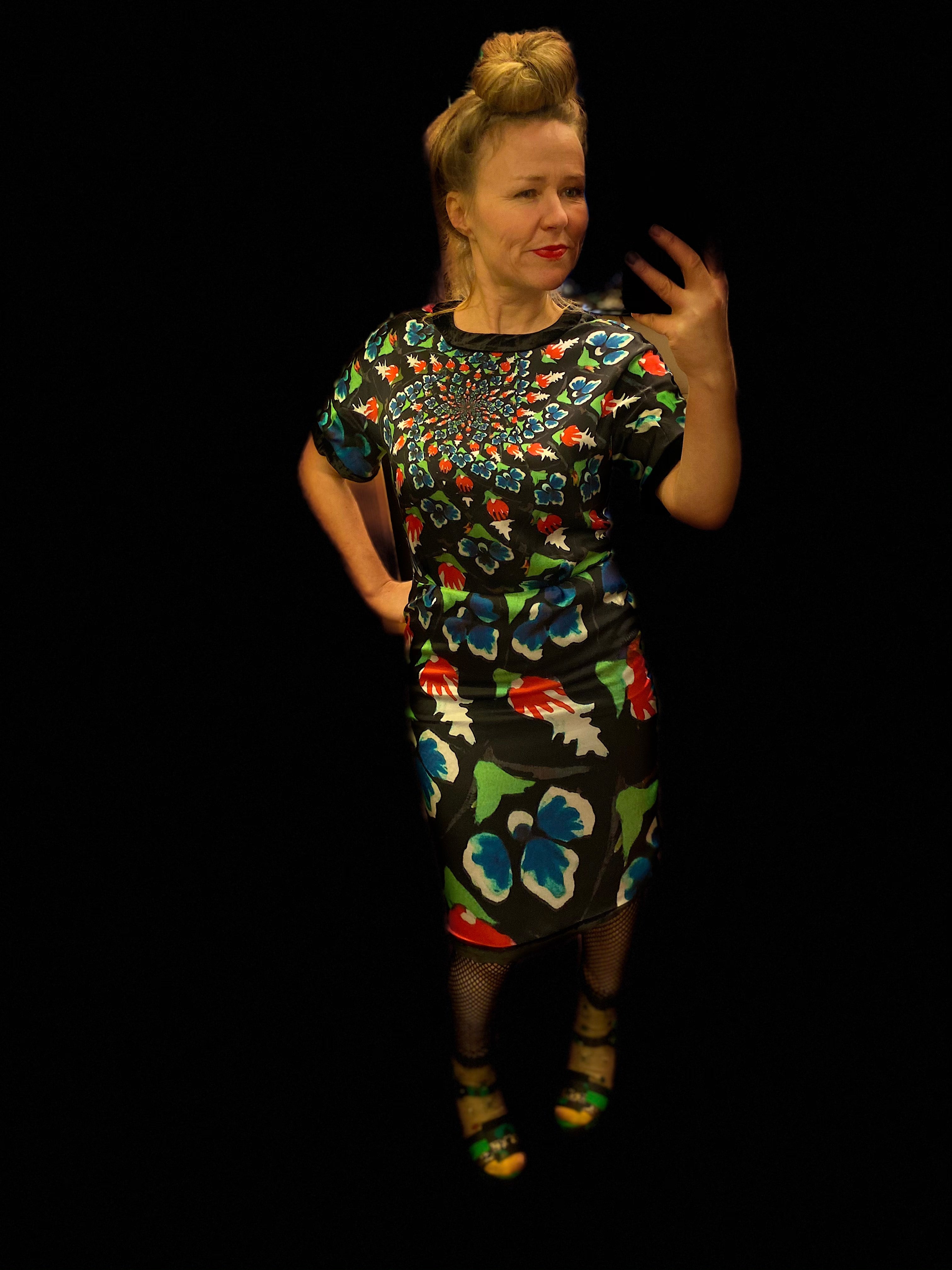 Reversible Silk Black Velour Dress P2