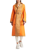 Reversible Pleated Trench Coat Orange