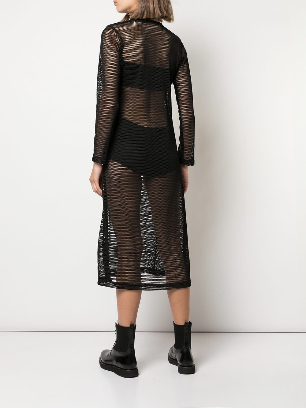 graphic-print sheer dress