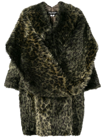 Leopard faux fur coat