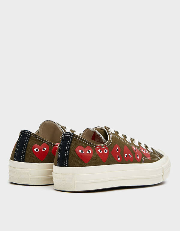 Comme des Garcons Play x Converse multi heart low Kaki green