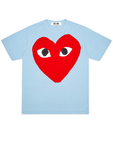 PLAY PASTELLE RED LOGO T-SHIRT BLUE
