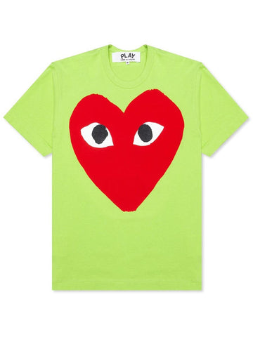 PLAY PASTELLE RED LOGO T-SHIRT GREEN