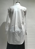 White Ruffle Tie Long Shirt