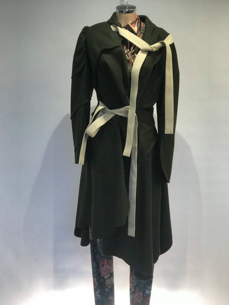 belted asymmetric coat – Kronkron IS