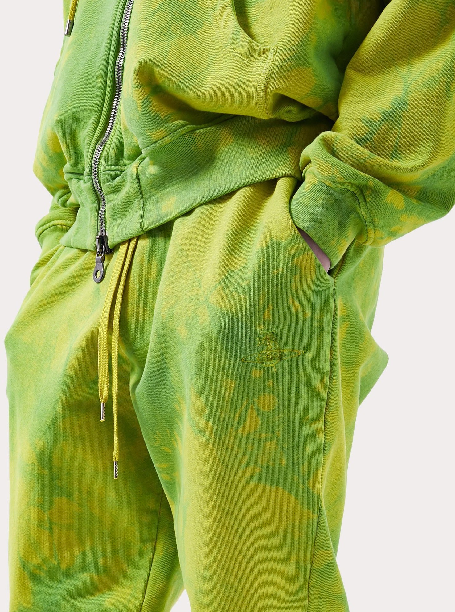 CLASSIC SWEATPANTS LIME GREEN TIE-DYE