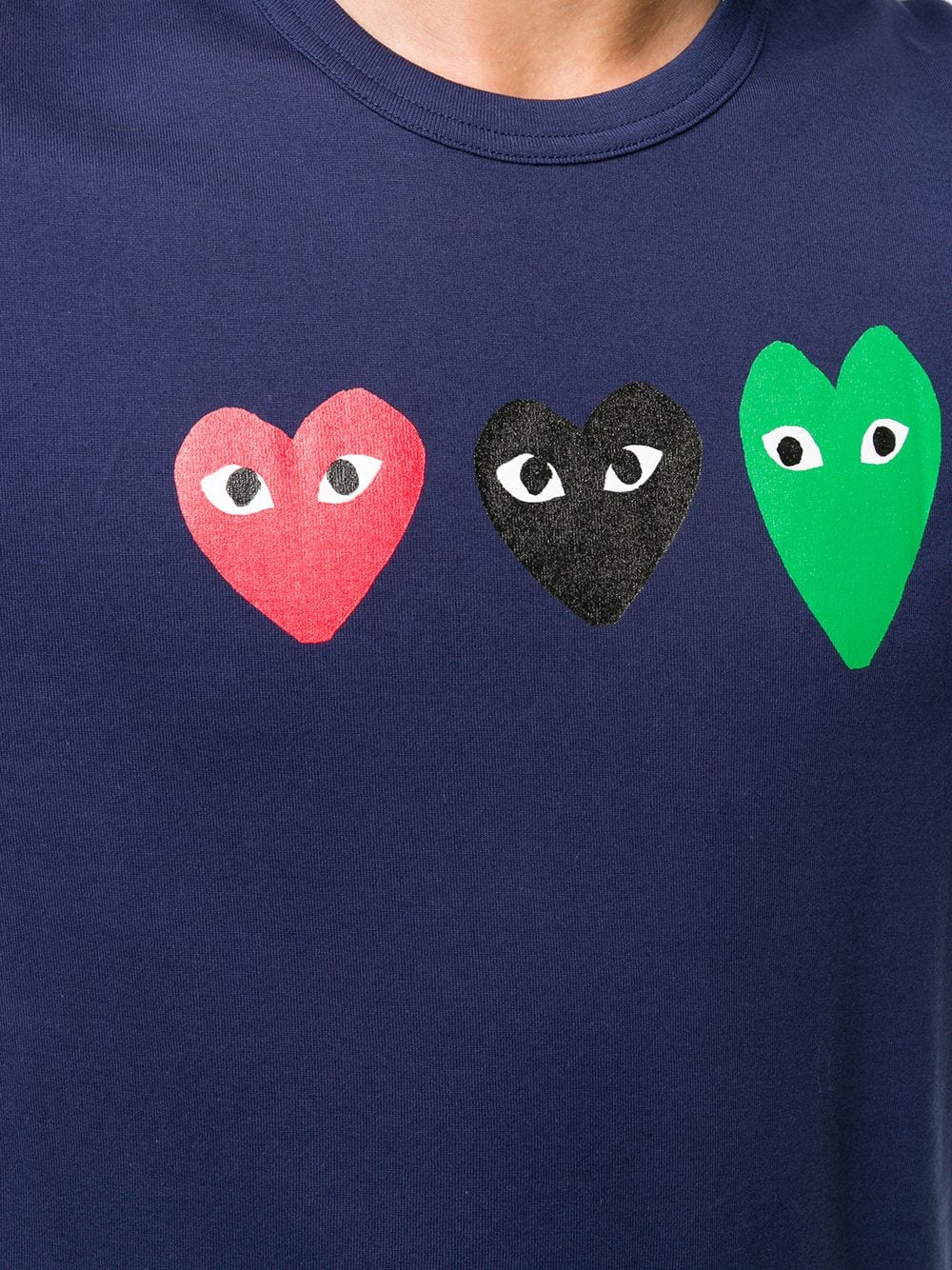 COMME DES GARÇONS PLAY 3 heart logo T-shirt