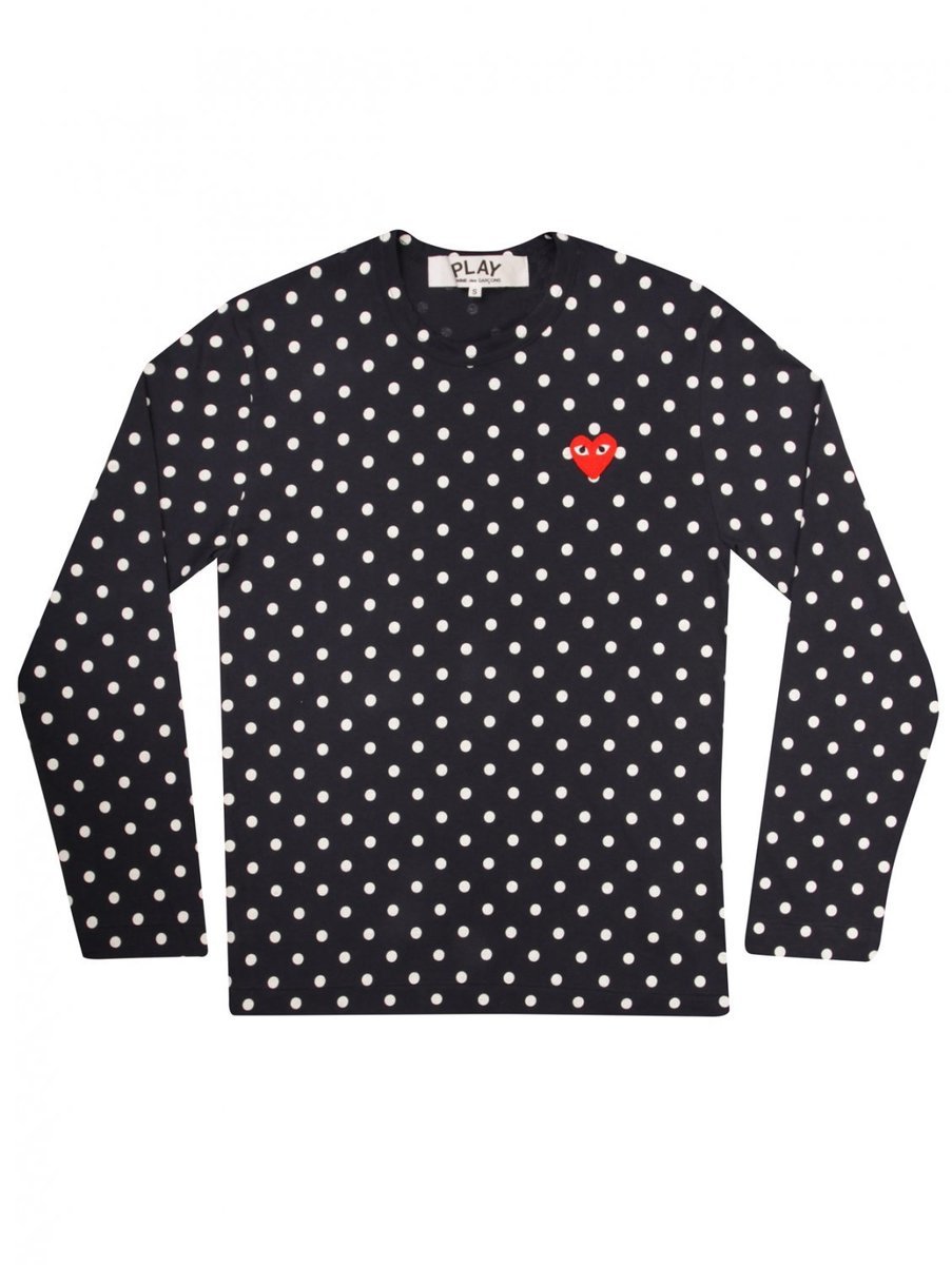 COMME DES GARÇONS PLAY polka-dot long sleeve top - NAVY