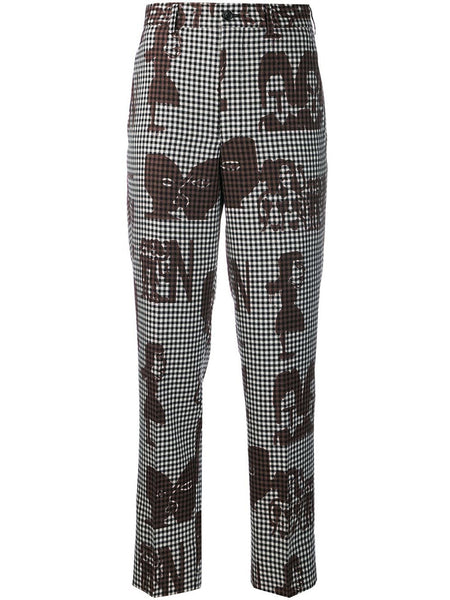 printed faces trousers