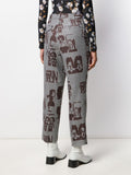 printed faces trousers