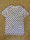 SQUIGGLE JERSEY TEE - White/Blue