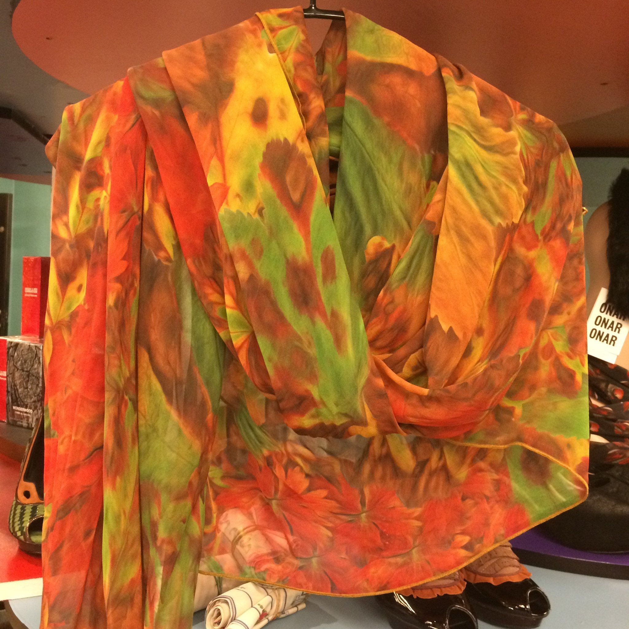 The purple side of orange scarf Scarf Kron by KRONKRON 